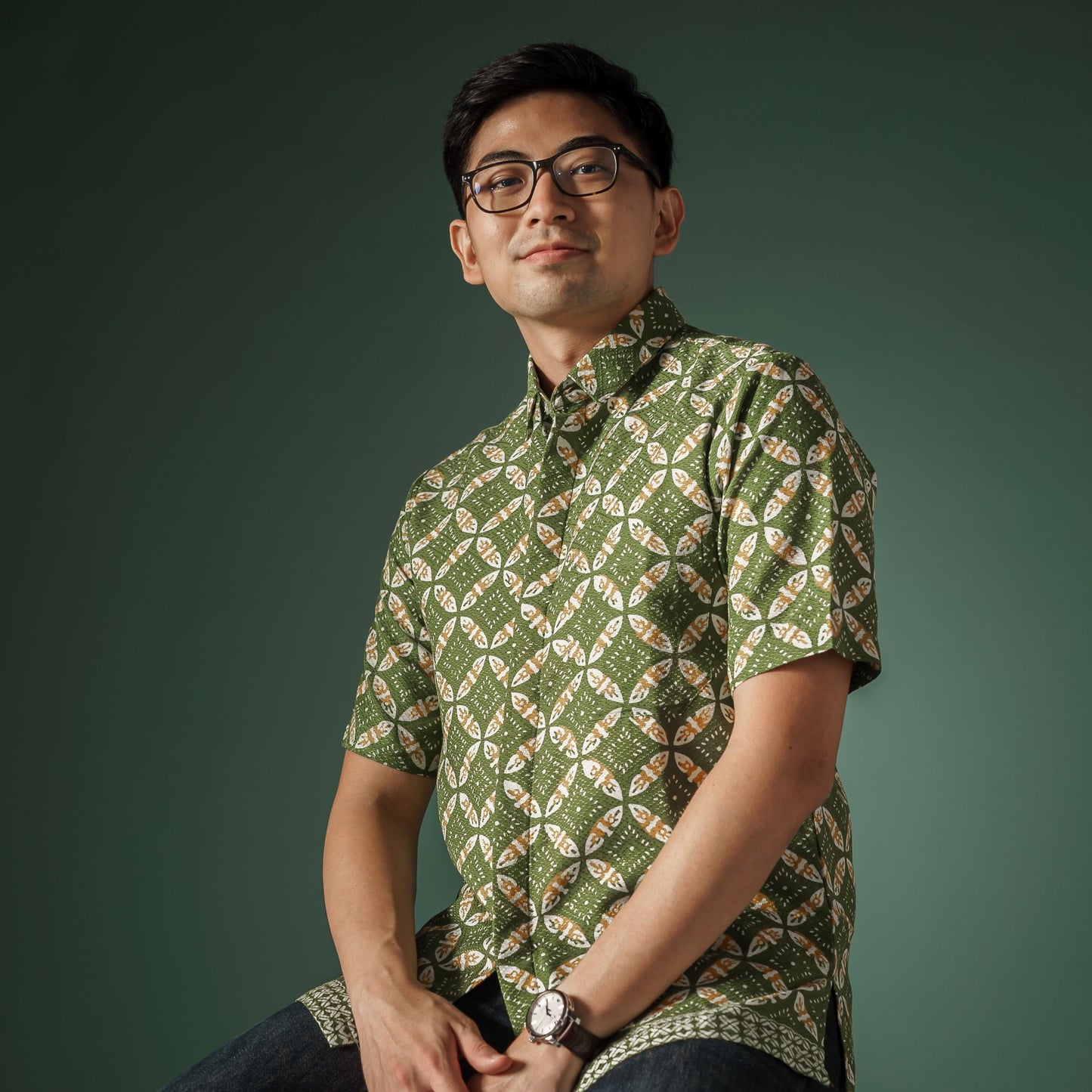 Karsa - Mandalas Premium Men's Short Sleeve Batik Shirt
