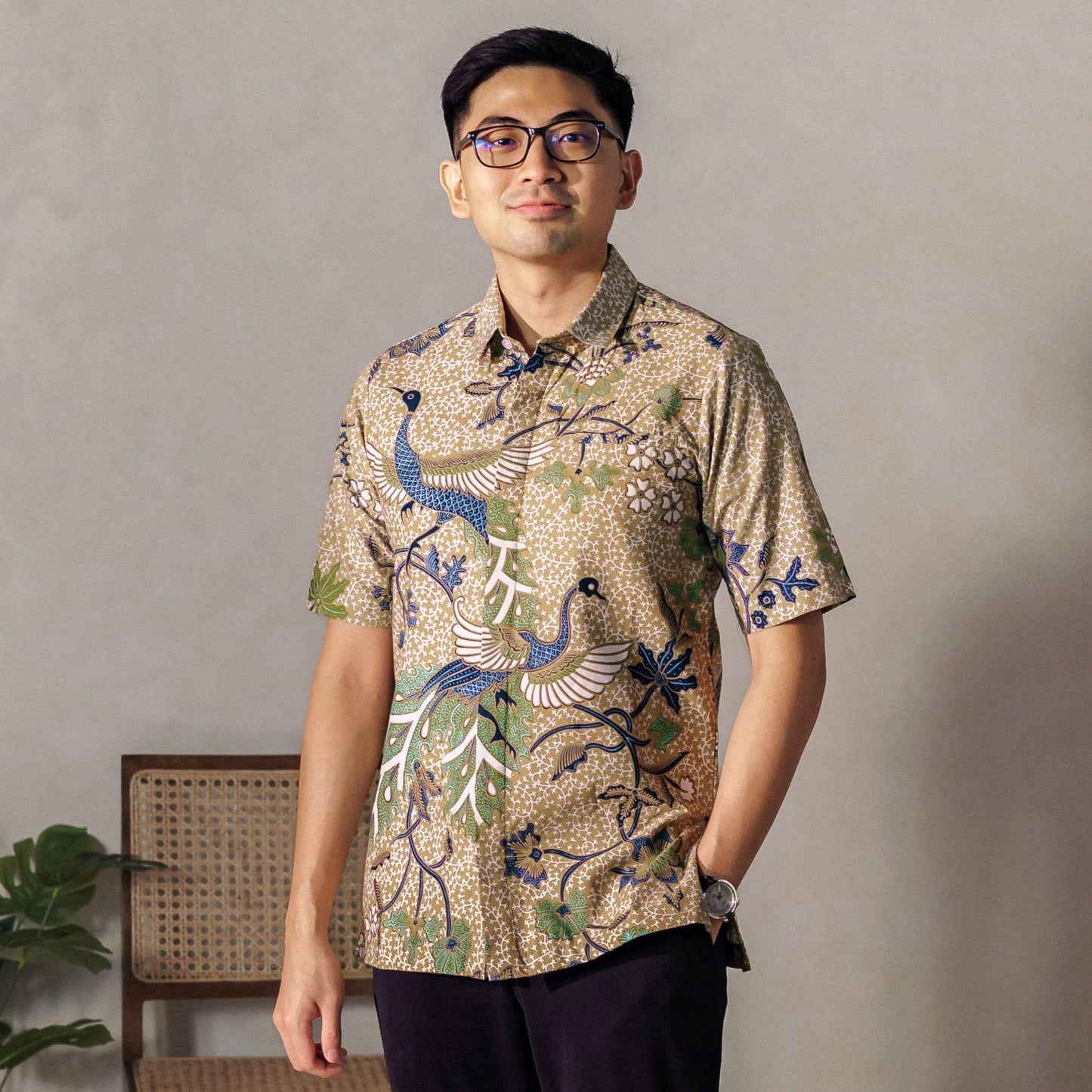 Tridanta - Mandalas Premium Men's Short Sleeve Batik Shirt
