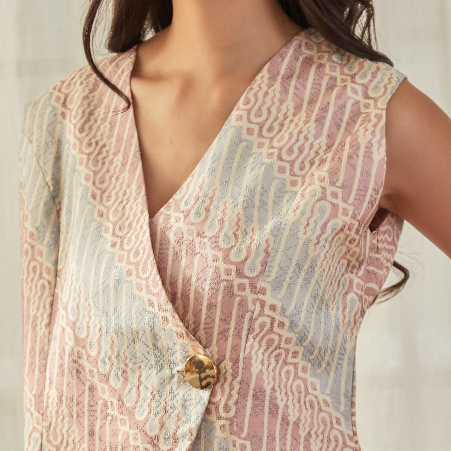 Luna - Mandalas Baju Kerja Atasan Vest Batik Blouse Wanita Modern