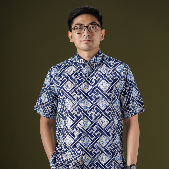 Swasi - Mandalas Premium Men's Short Sleeve Batik Shirt