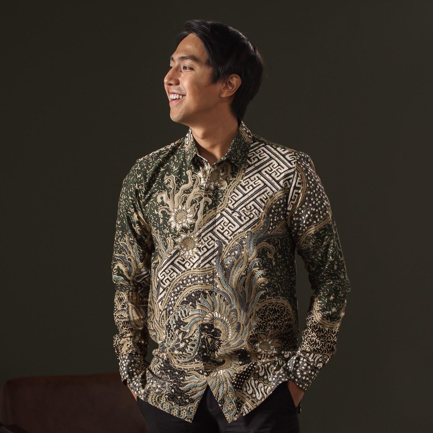 Rejowina - Mandalas Premium Men's Long Sleeve Batik Shirt