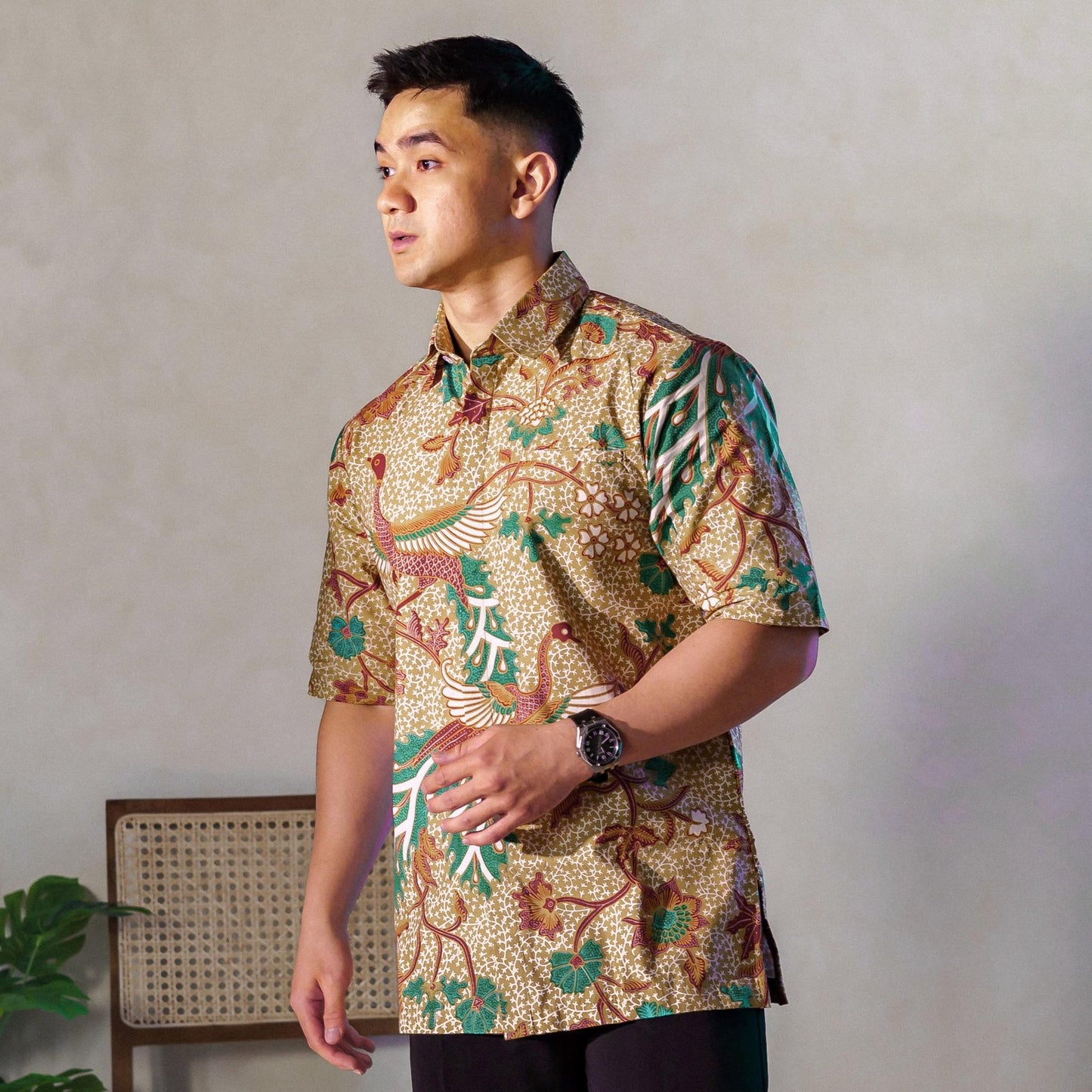 Trialon - Mandalas Premium Men's Short Sleeve Batik Shirt