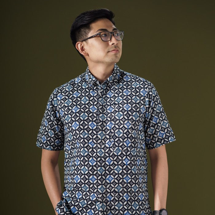 Onixa - Mandalas Premium Men's Short Sleeve Batik Shirt