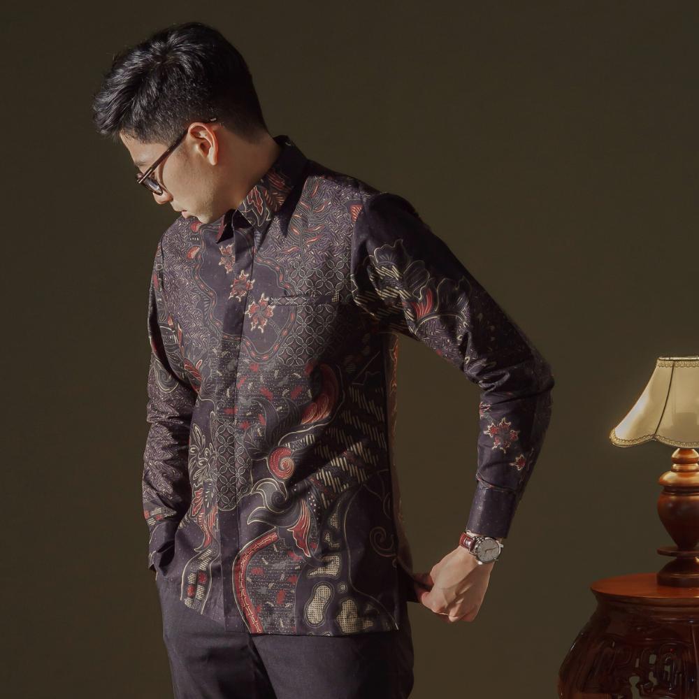 Pangestu - Mandalas Premium Men's Long Sleeve Batik Shirt