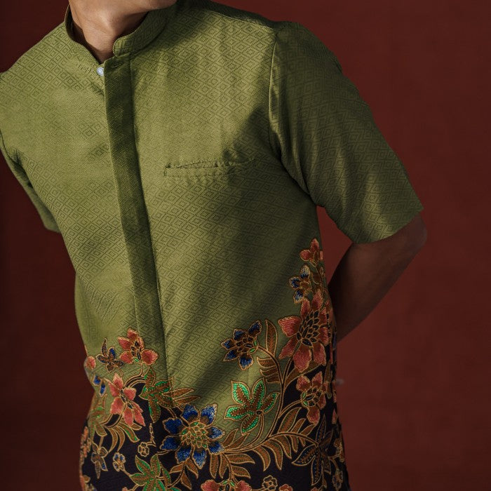 Akdar - Mandalas Koko Premium Men's Short Sleeve Batik Shirt