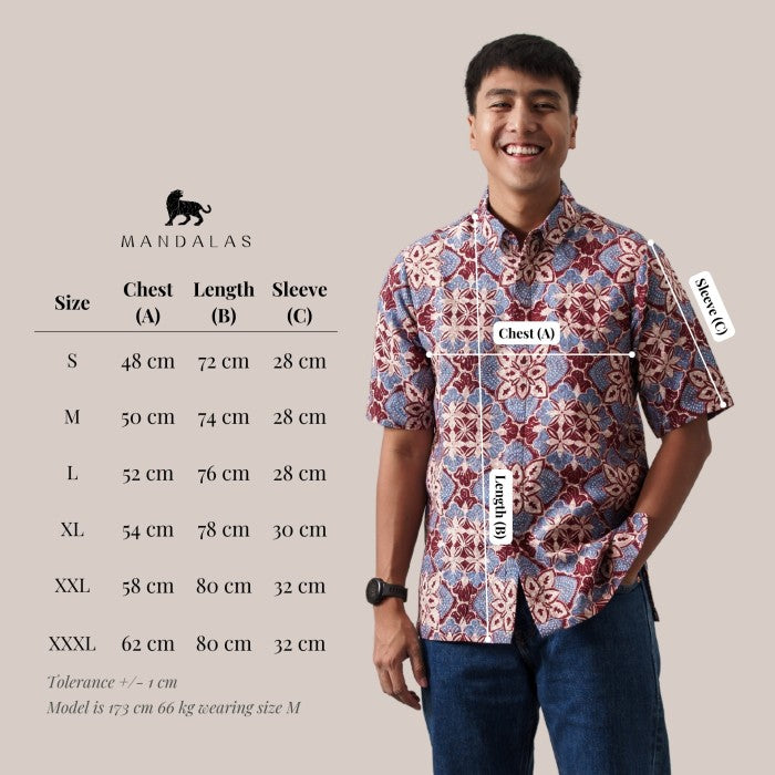 Yassir - Mandalas Koko Premium Men's Short Sleeve Batik Shirt