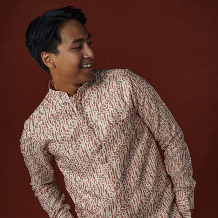 Yassir - Mandalas Koko Premium Men's Long Sleeve Batik Shirt