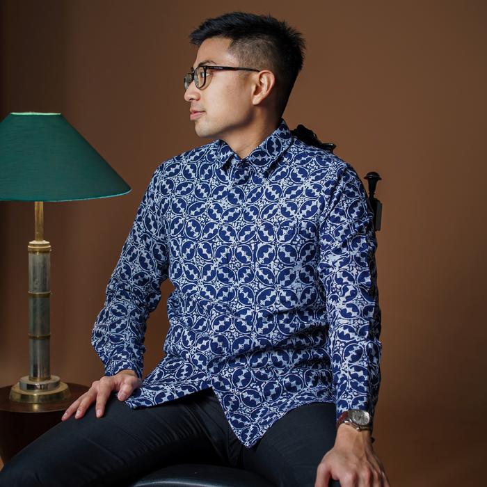 Lavite - Mandalas Premium Men's Long Sleeve Batik Shirt