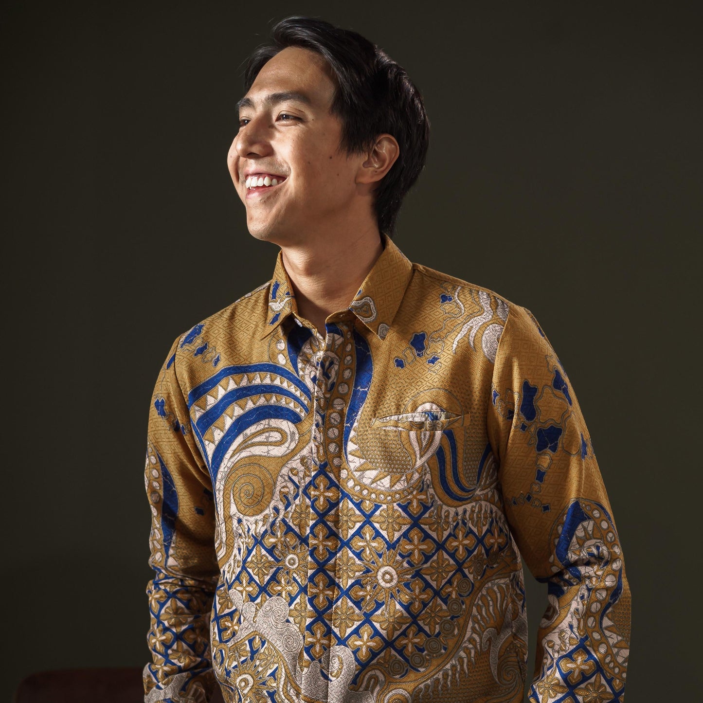 Karika - Mandalas Premium Men's Long Sleeve Batik Shirt