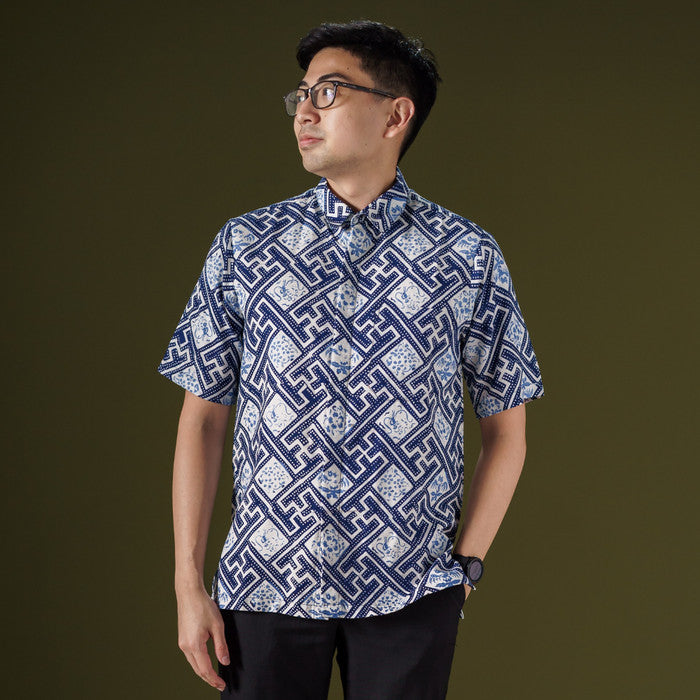 Swasi - Mandalas Premium Men's Short Sleeve Batik Shirt
