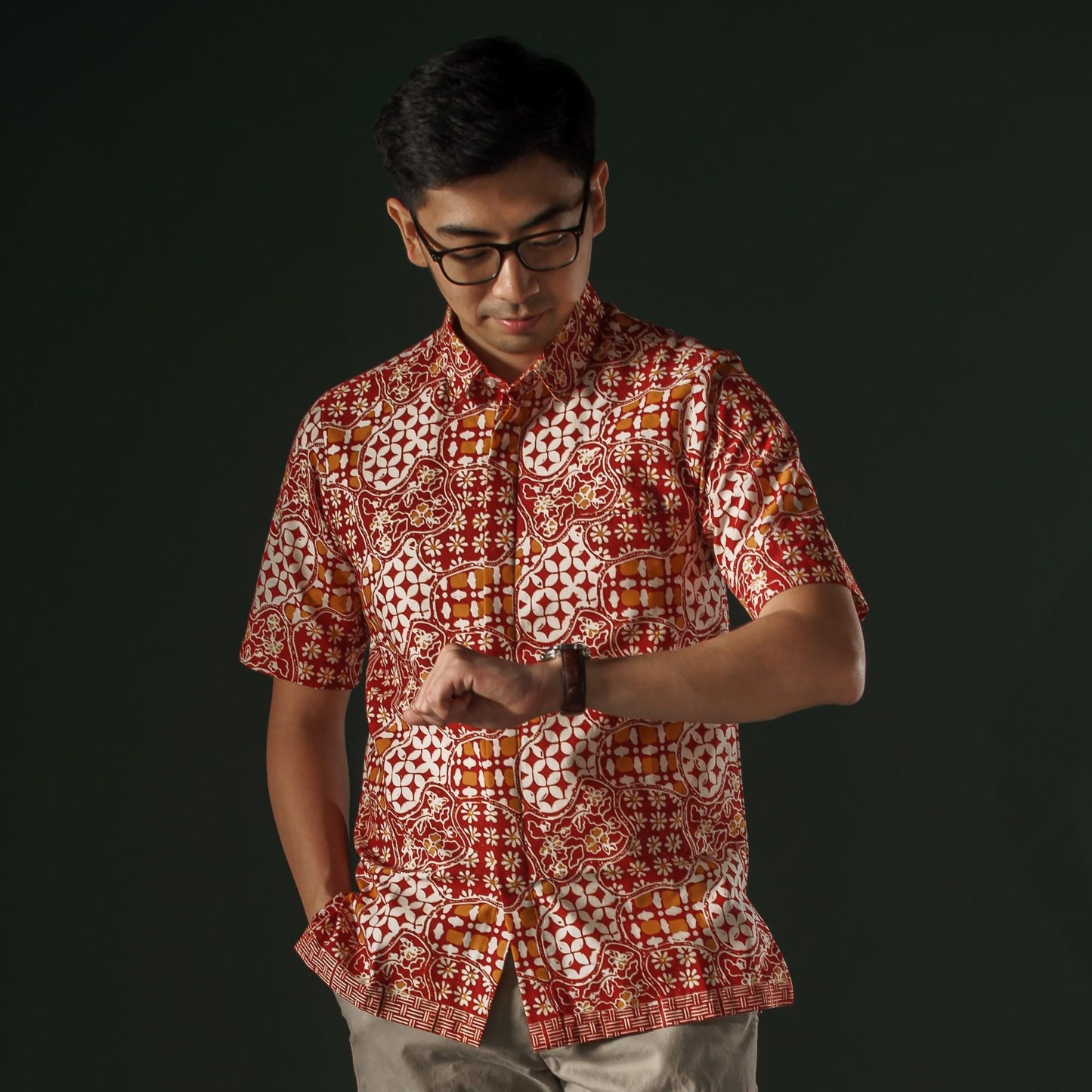 Kantana - Mandalas Premium Men's Short Sleeve Batik Shirt