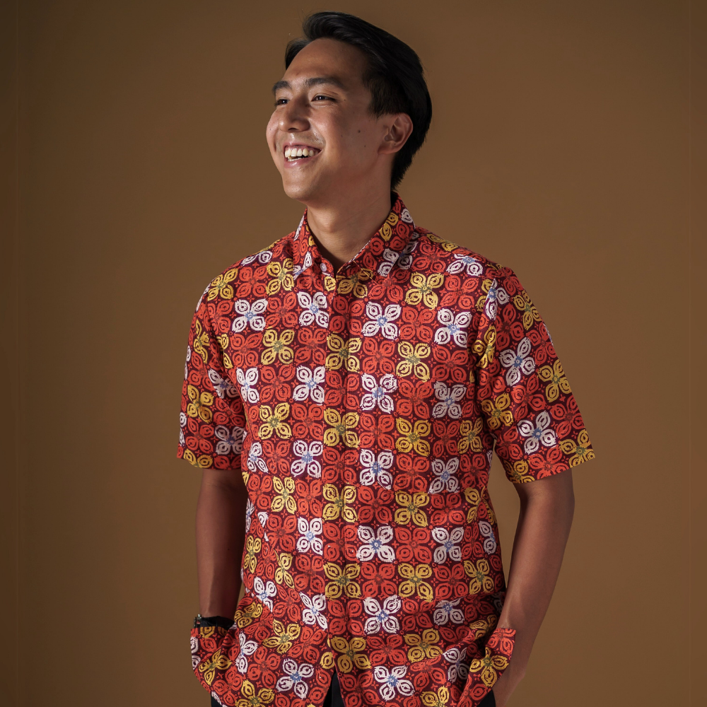 Citrus - Mandalas Premium Men's Short Sleeve Batik Shirt