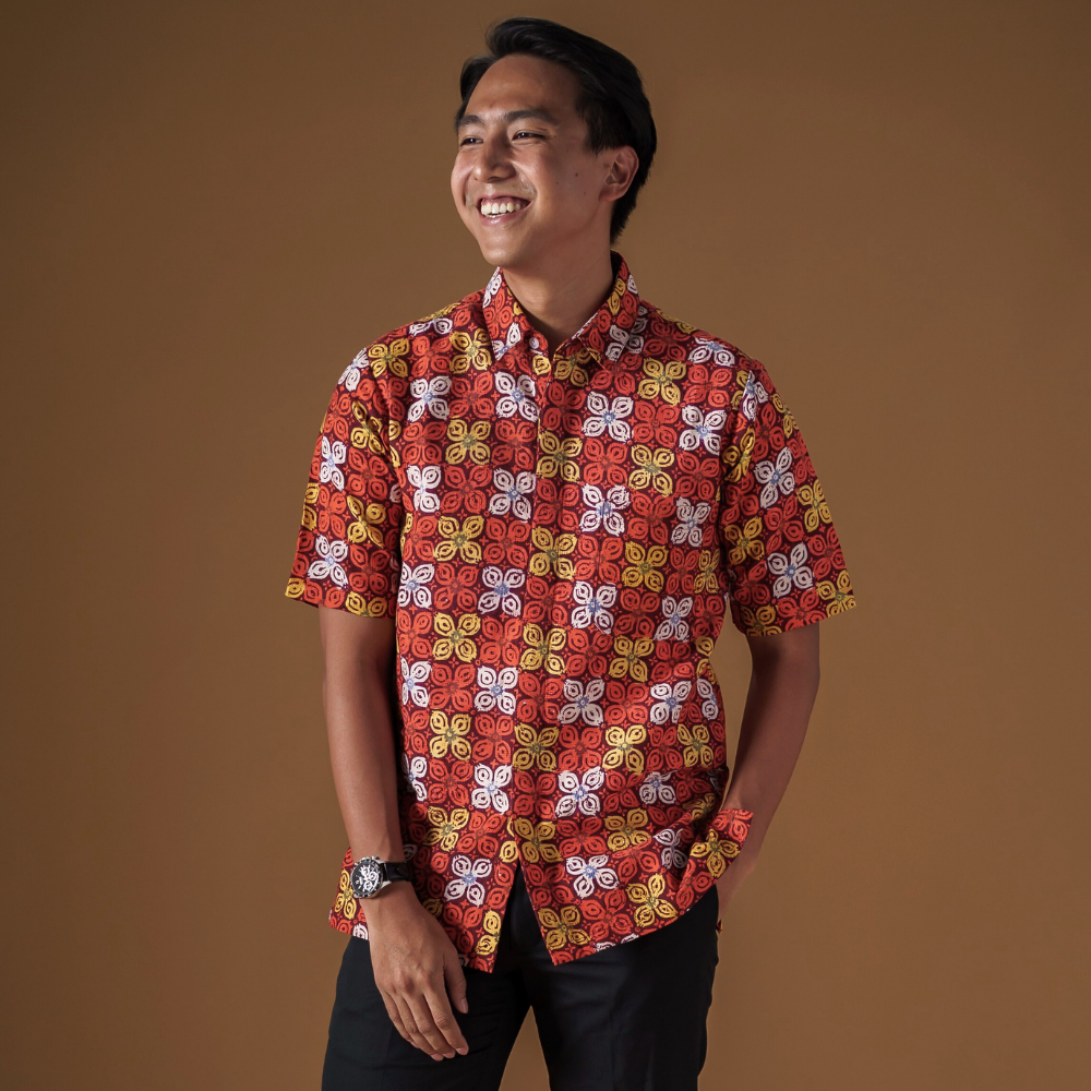 Citrus - Mandalas Premium Men's Short Sleeve Batik Shirt