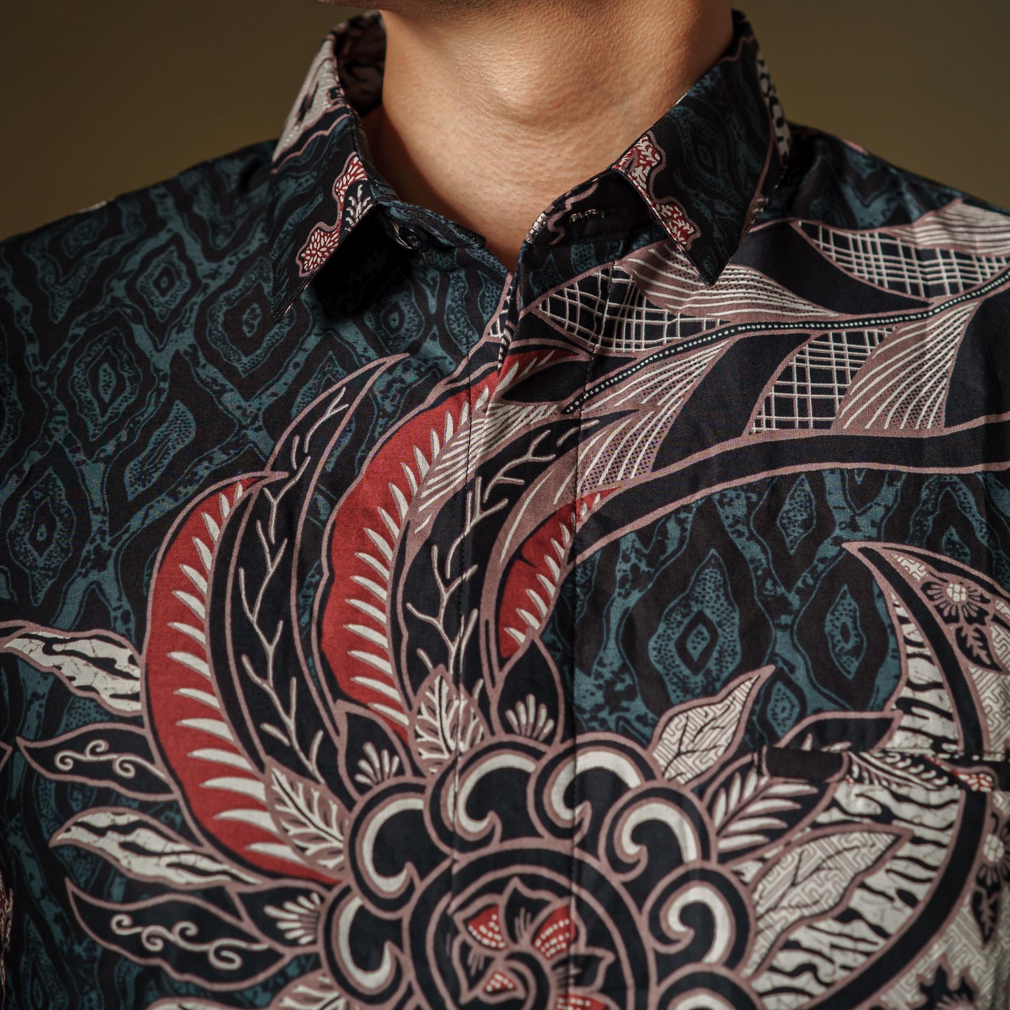Angsabu - Mandalas Premium Men's Long Sleeve Batik Shirt