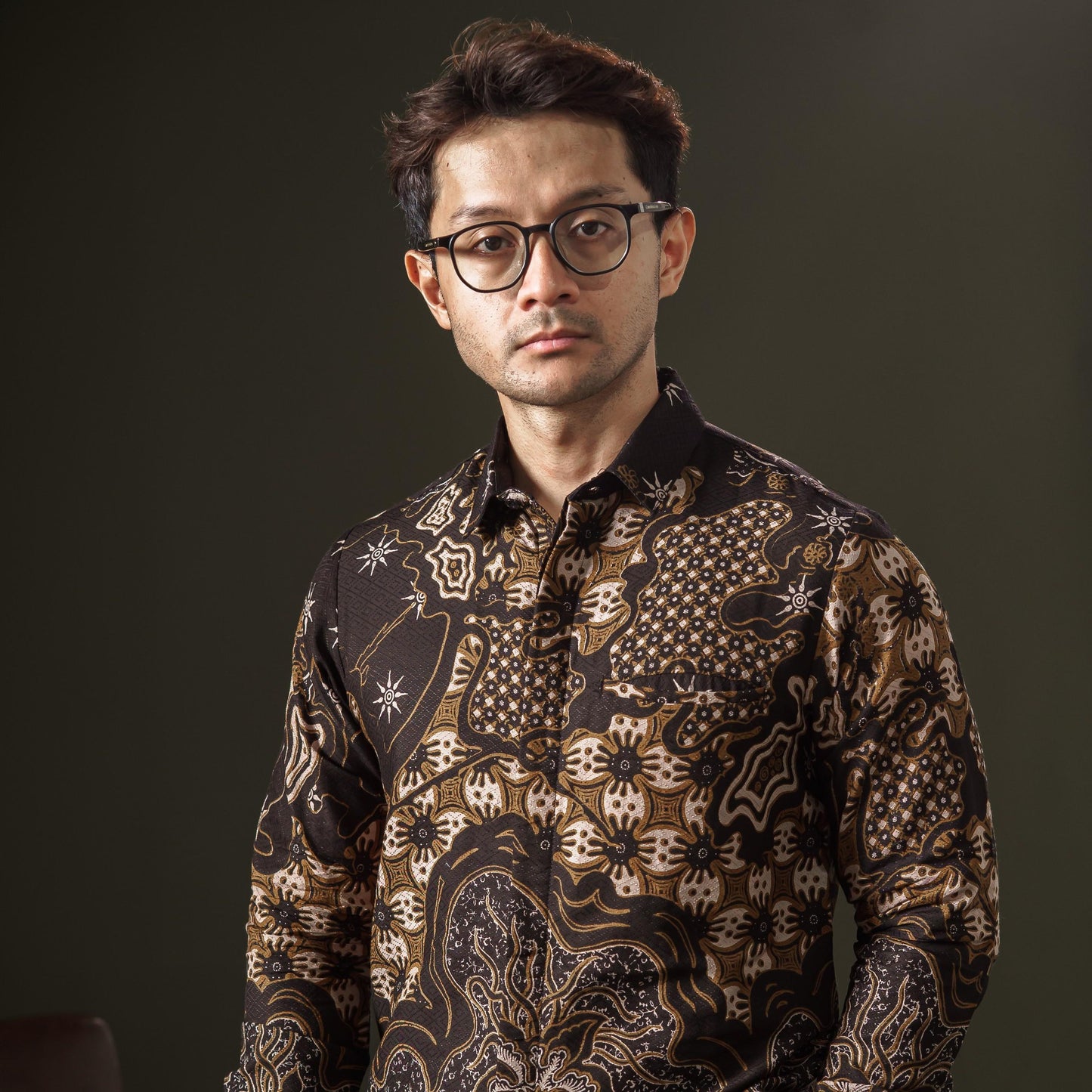 Semidian - Mandalas Premium Men's Long Sleeve Batik Shirt