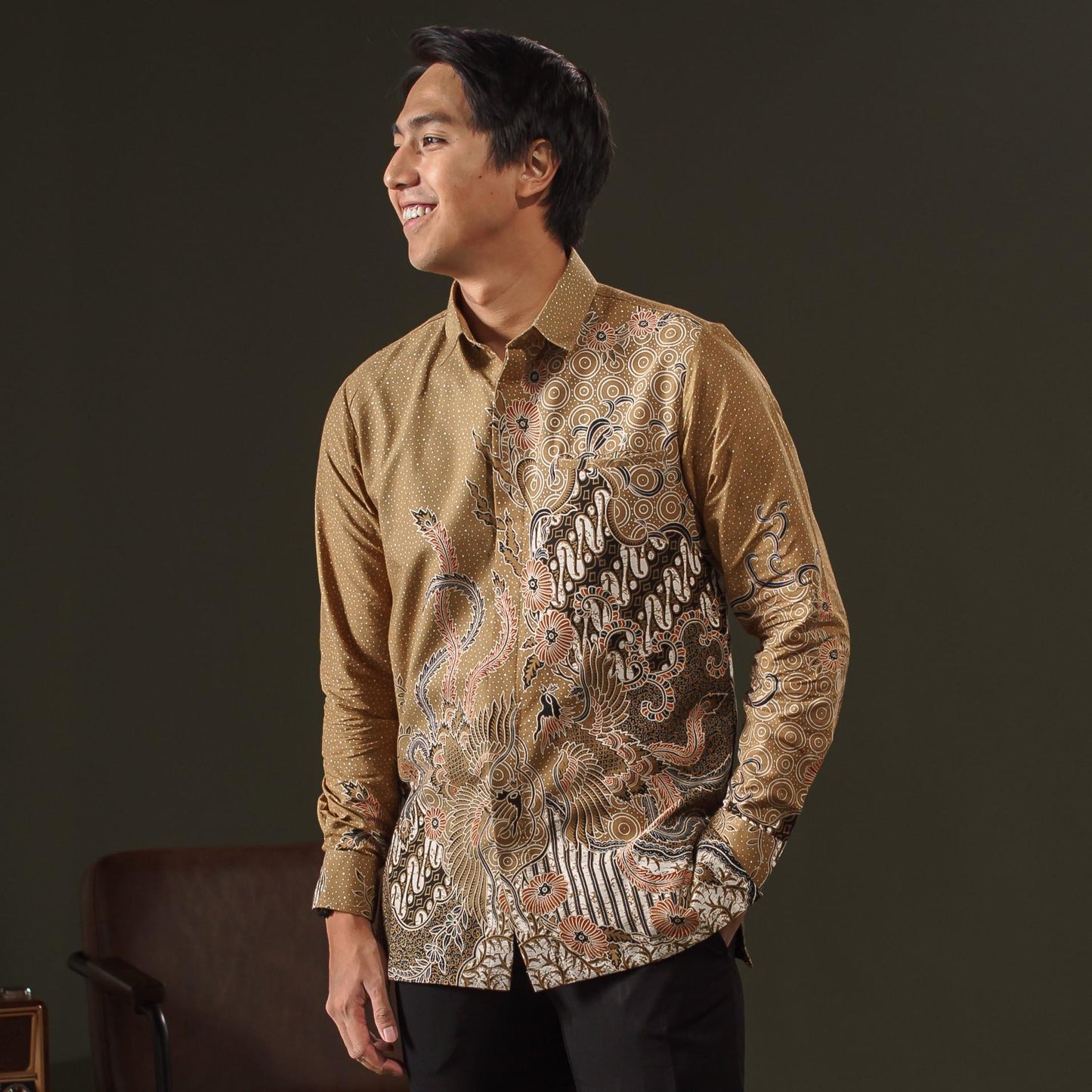Tojaya - Mandalas Premium Men's Long Sleeve Batik Shirt