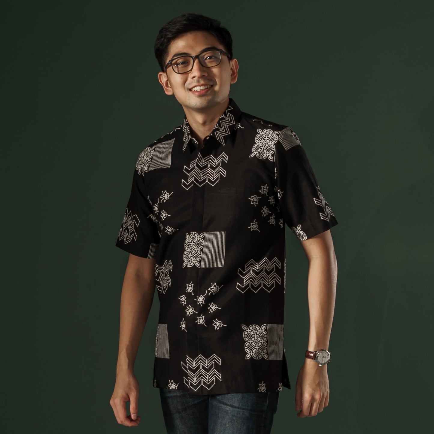 Carlo - Mandalas Premium Men's Short Sleeve Batik Shirt