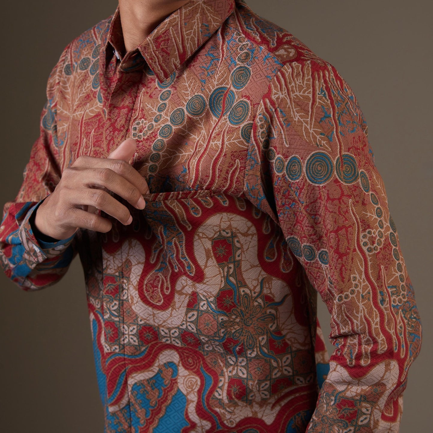 Firetum - Mandalas Kemeja Batik Pria Premium Lengan Panjang
