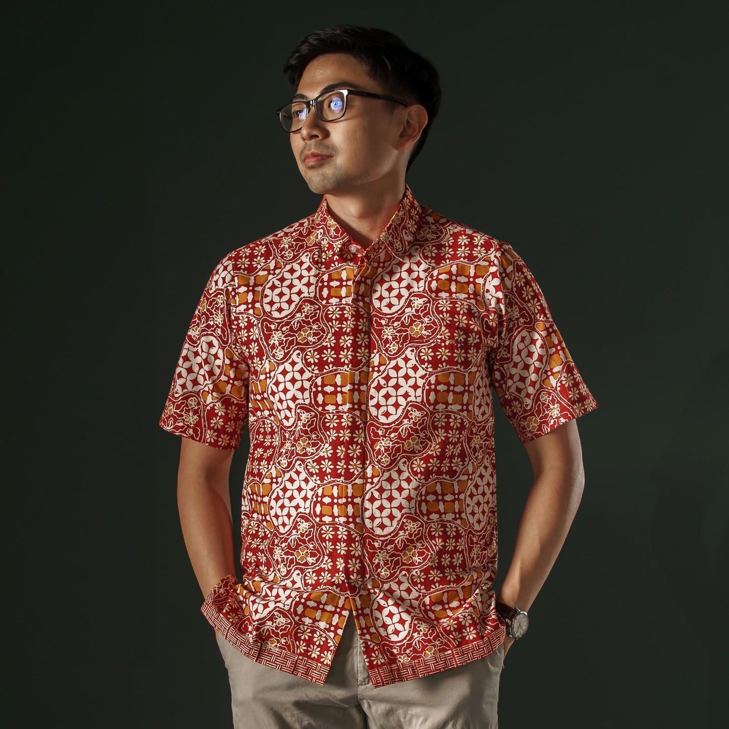 Kantana - Mandalas Premium Men's Short Sleeve Batik Shirt