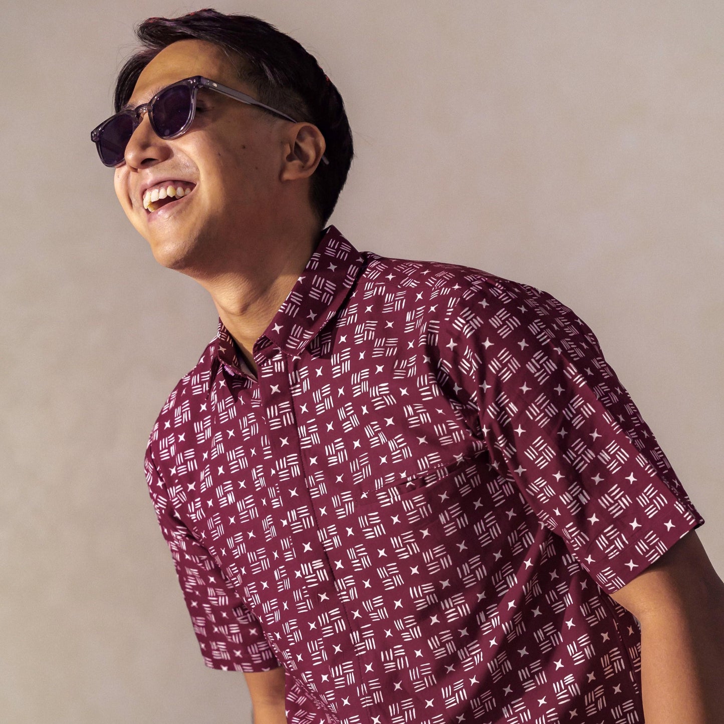 Claret - Mandalas Kemeja Batik Pria Premium Lengan Pendek