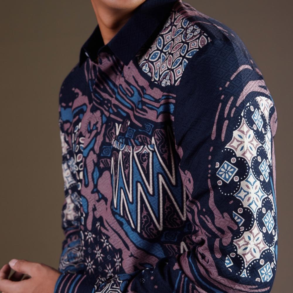 Spirula - Mandalas Premium Men's Long Sleeve Batik Shirt
