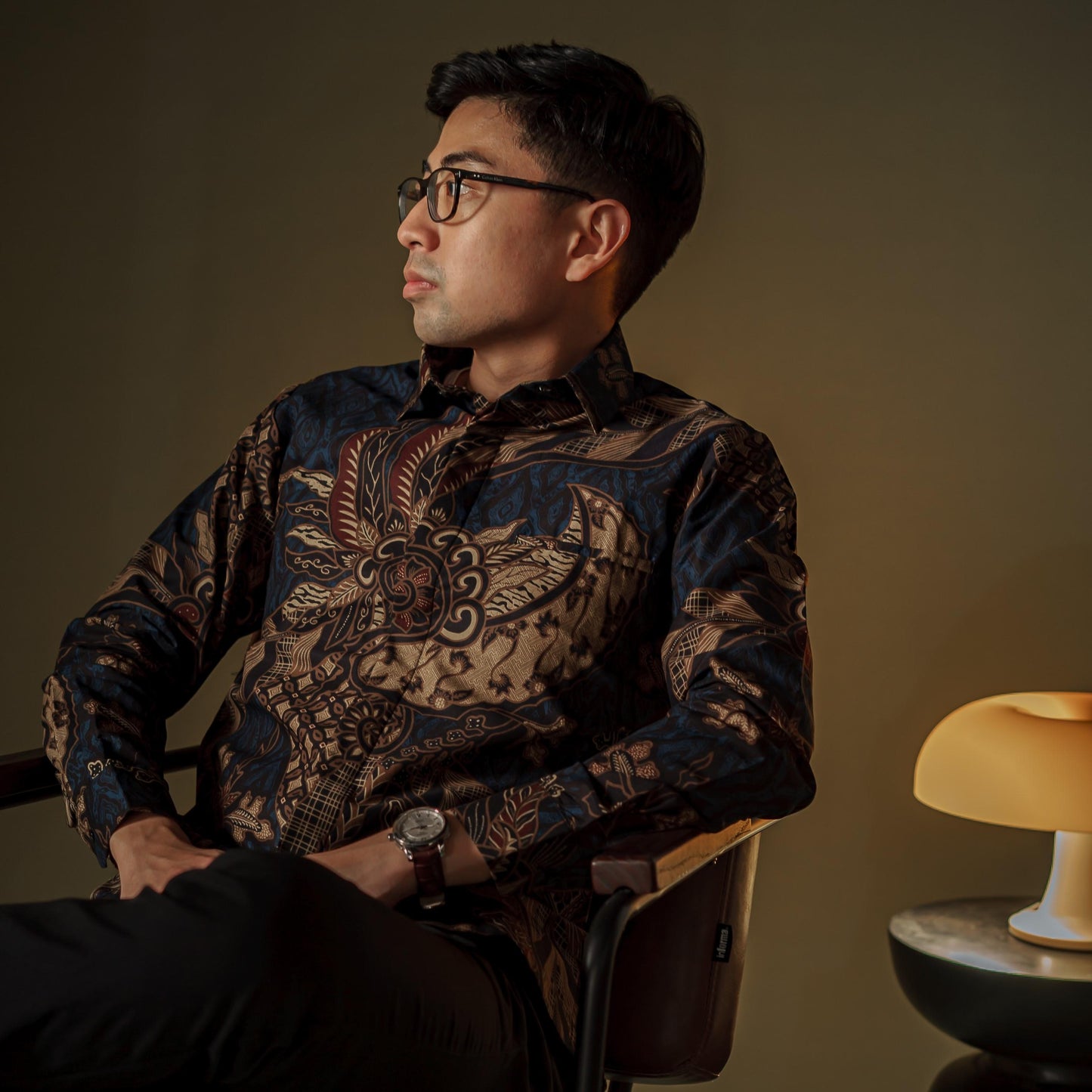 Angsavi - Mandalas Premium Men's Long Sleeve Batik Shirt