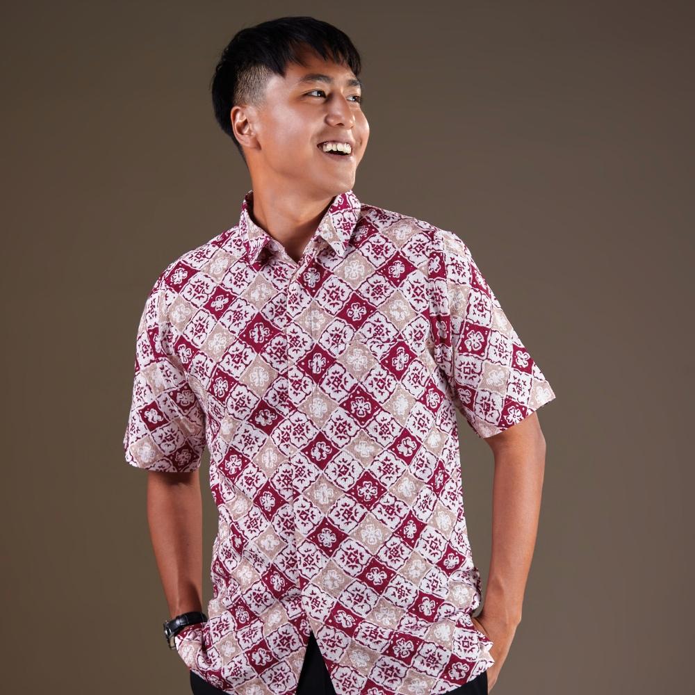 Savino - Mandalas Premium Men's Short Sleeve Batik Shirt