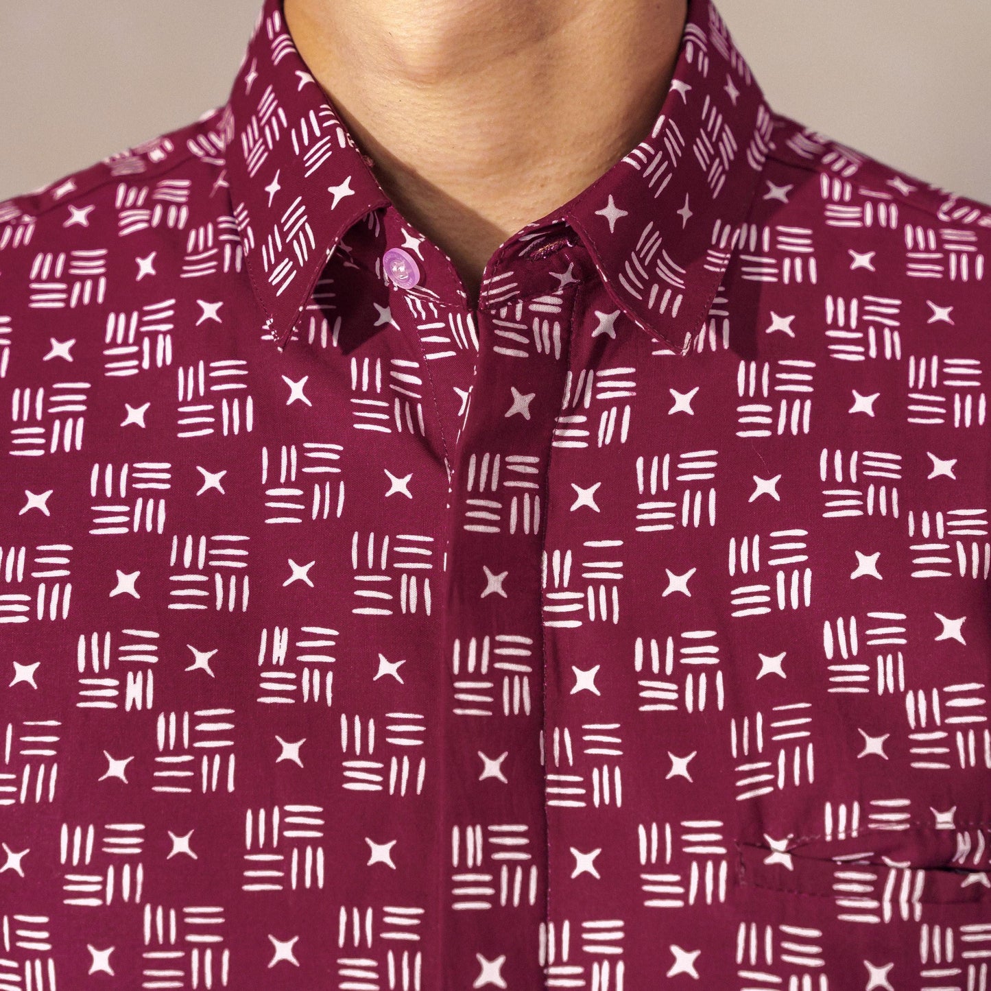 Claret - Mandalas Kemeja Batik Pria Premium Lengan Pendek