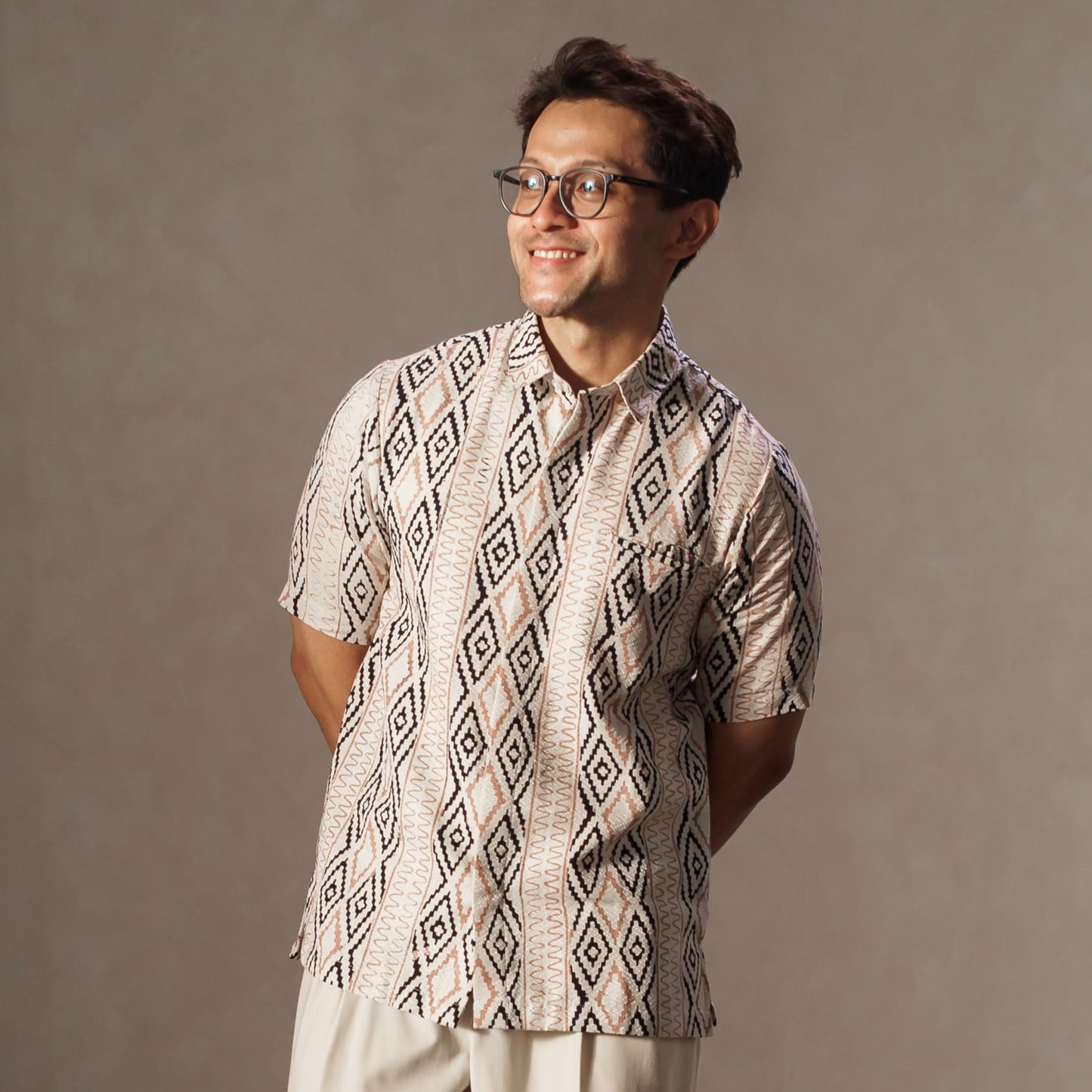 Woven - Mandalas Premium Men's Short Sleeve Batik Shirt