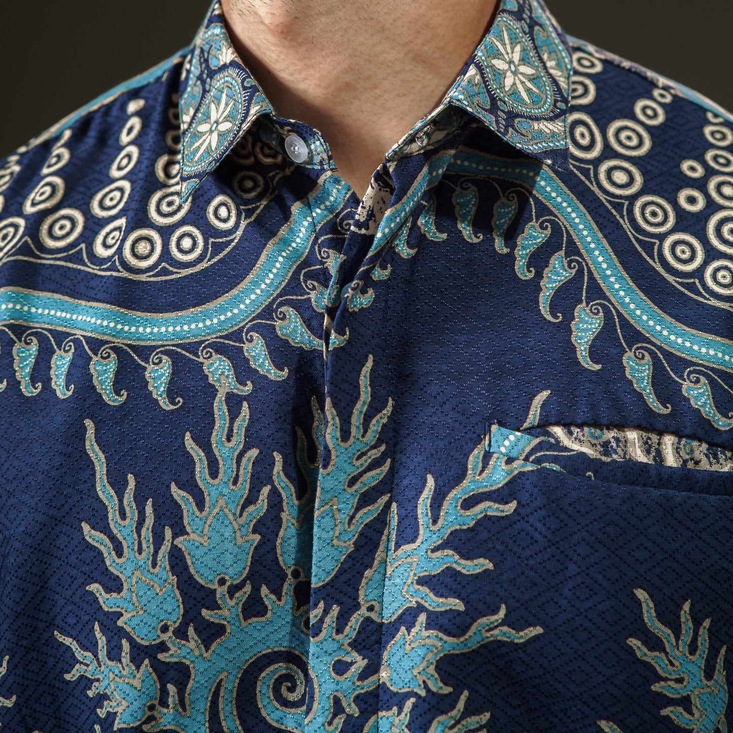 Nagano - Mandalas Premium Men's Long Sleeve Batik Shirt