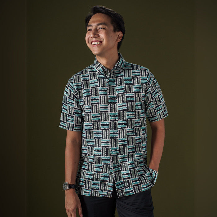 Lapis - Mandalas Premium Men's Short Sleeve Batik Shirt