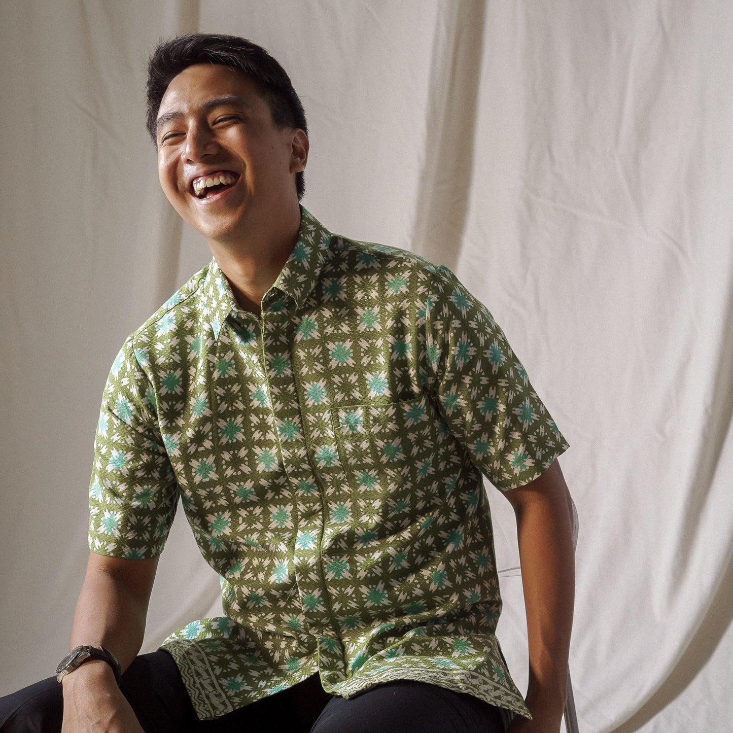 Astero - Mandalas Premium Men's Short Sleeve Batik Shirt