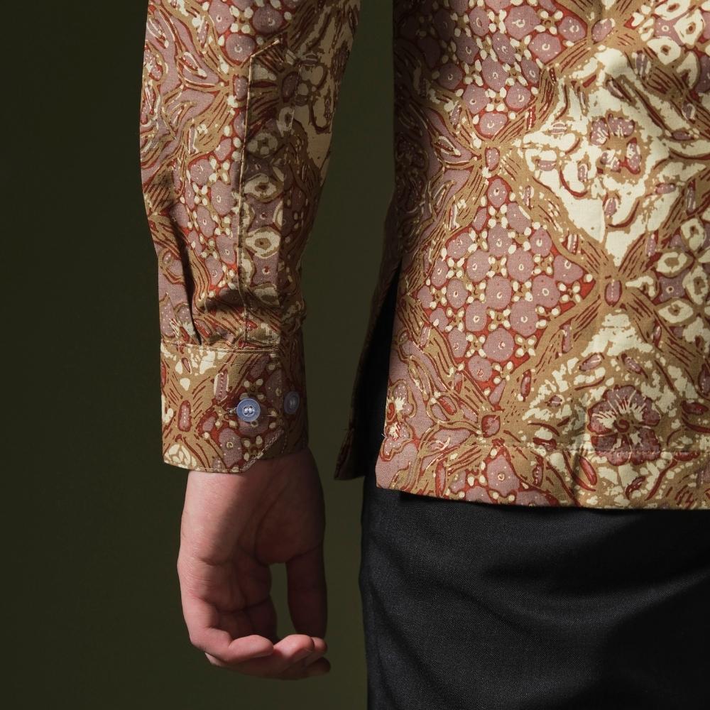 Purnawa - Mandalas Premium Men's Long Sleeve Batik Shirt