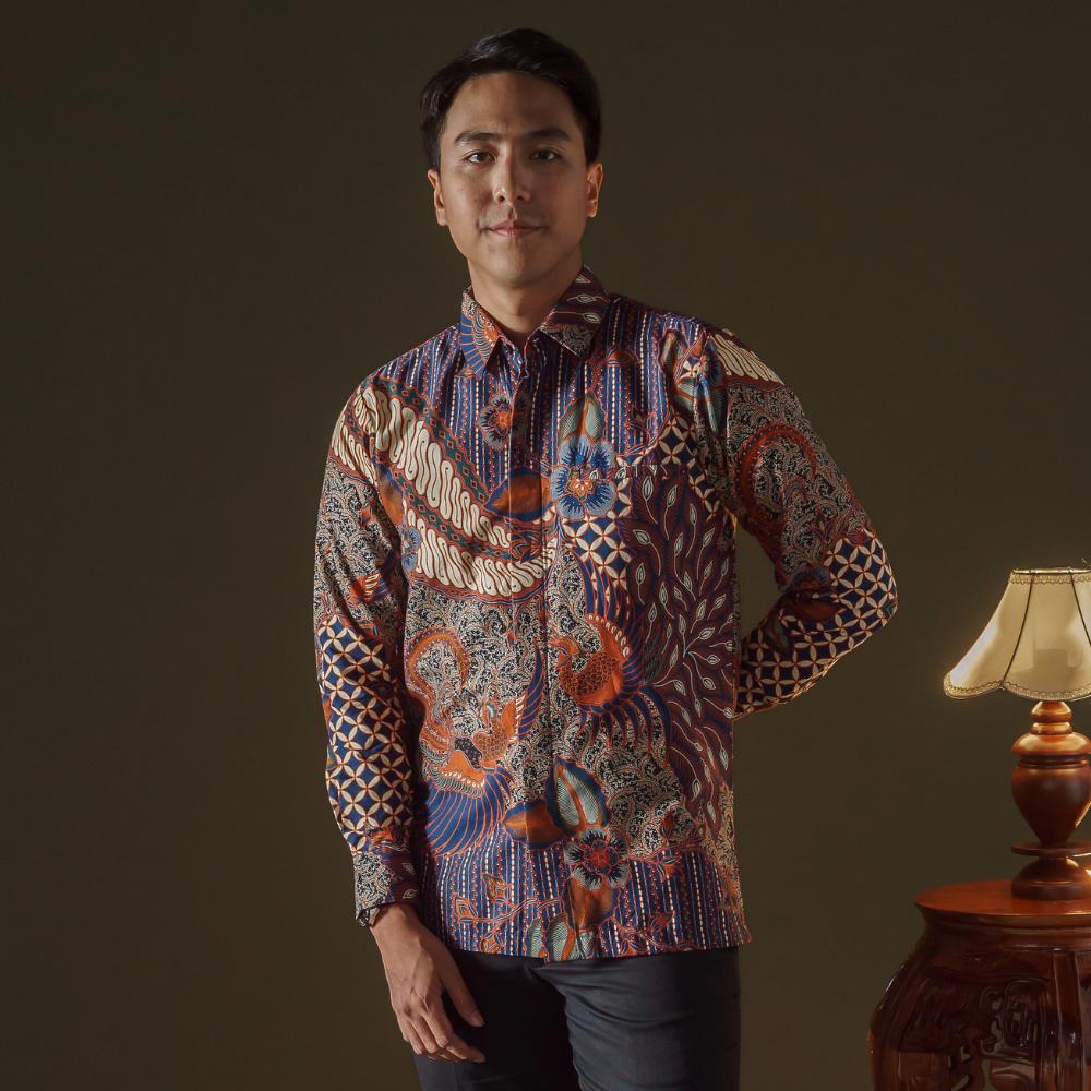 Banyura - Mandalas Premium Men's Long Sleeve Batik Shirt