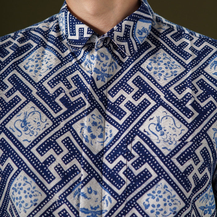 Swasi - Mandalas Premium Men's Short Sleeve Batik Shirt