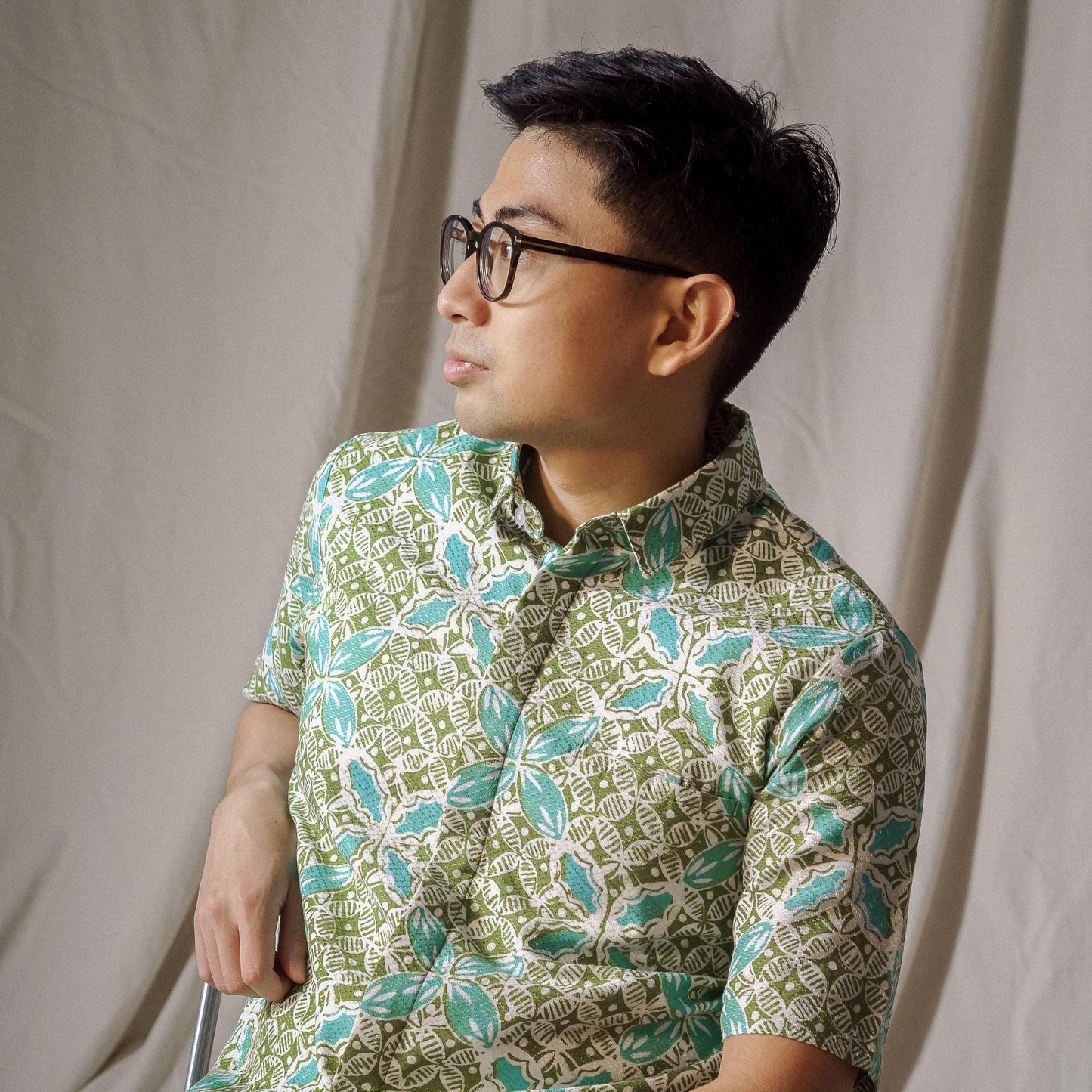 Kambodi - Mandalas Premium Men's Short Sleeve Batik Shirt