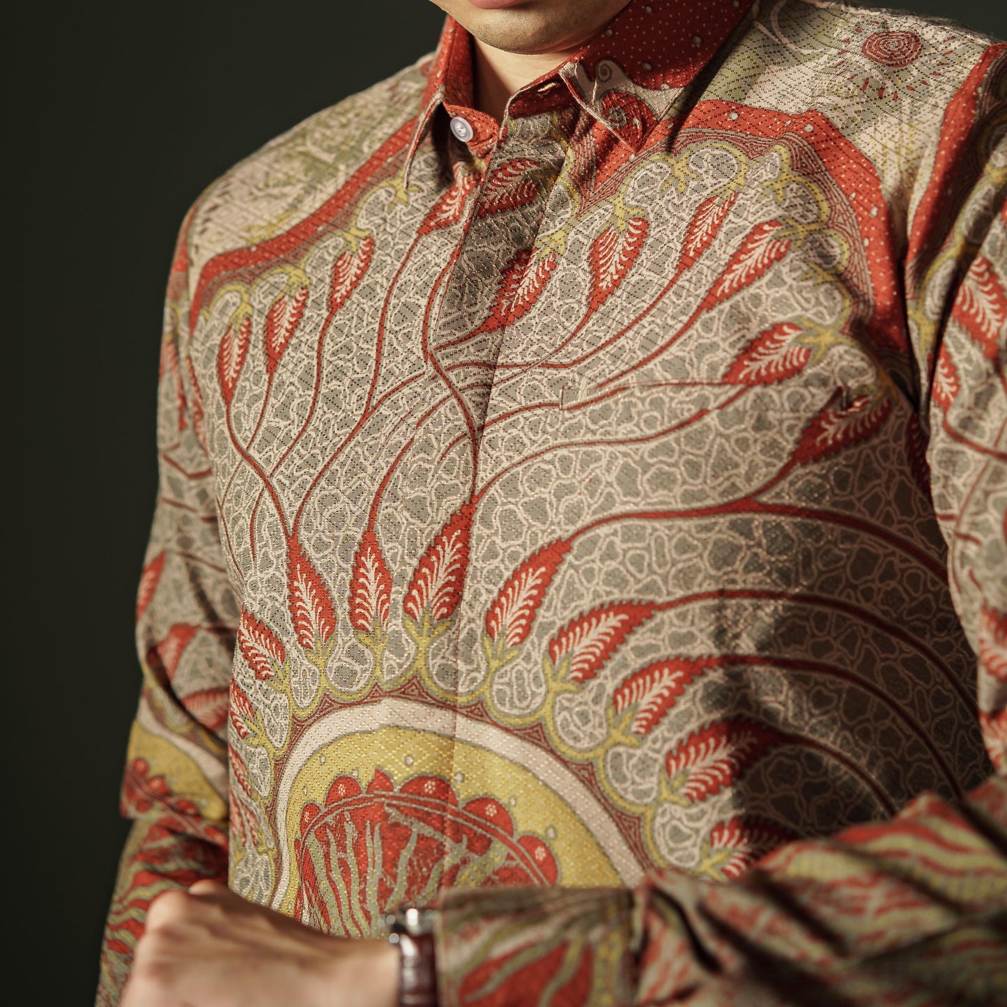 Marmor - Mandalas Premium Men's Long Sleeve Batik Shirt