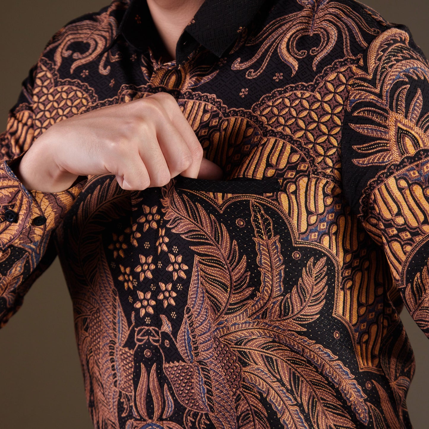 Diamate - Mandalas Premium Men's Long Sleeve Batik Shirt