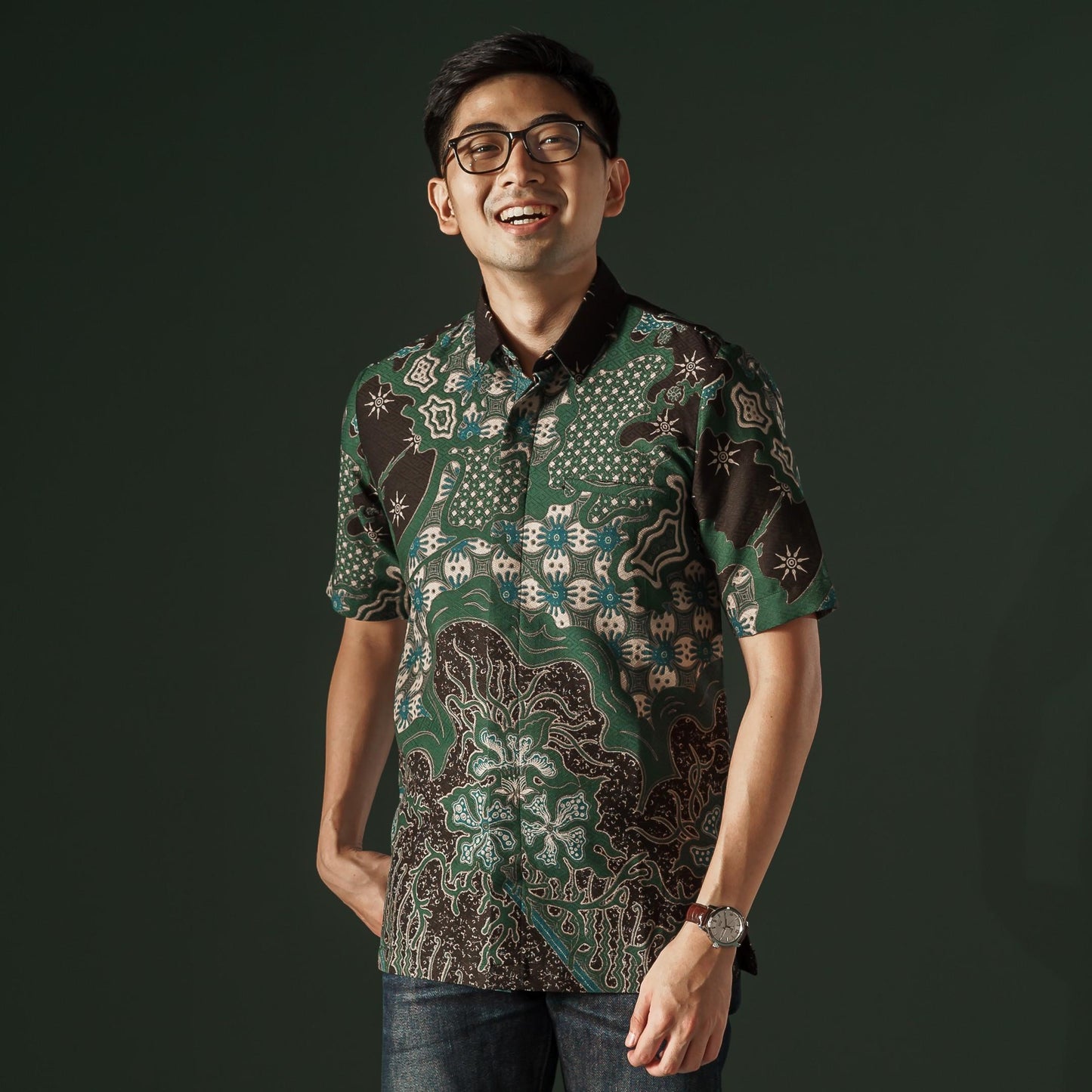 Esmera - Mandalas Premium Men's Short Sleeve Batik Shirt