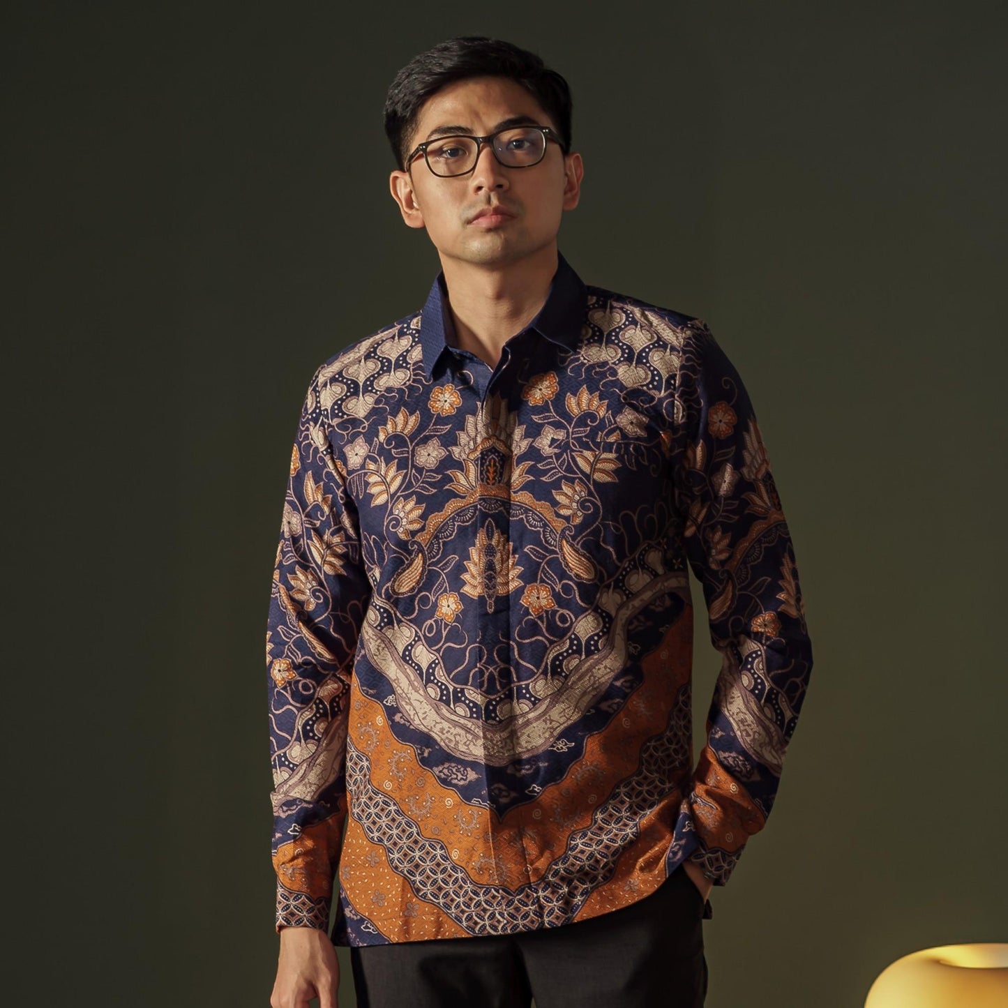Serafi - Mandalas Premium Men's Long Sleeve Batik Shirt