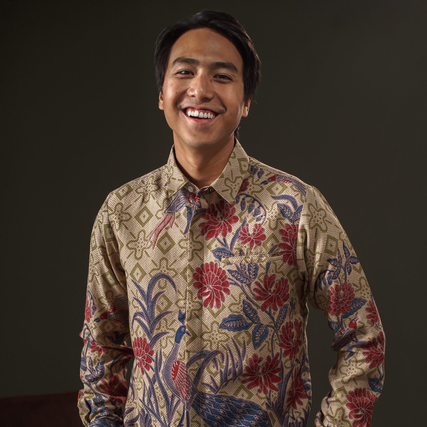 Coreta - Mandalas Premium Men's Long Sleeve Batik Shirt