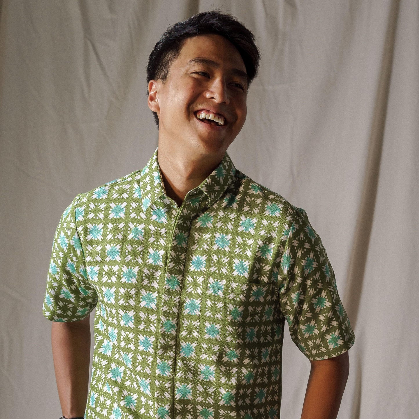 Astero - Mandalas Premium Men's Short Sleeve Batik Shirt