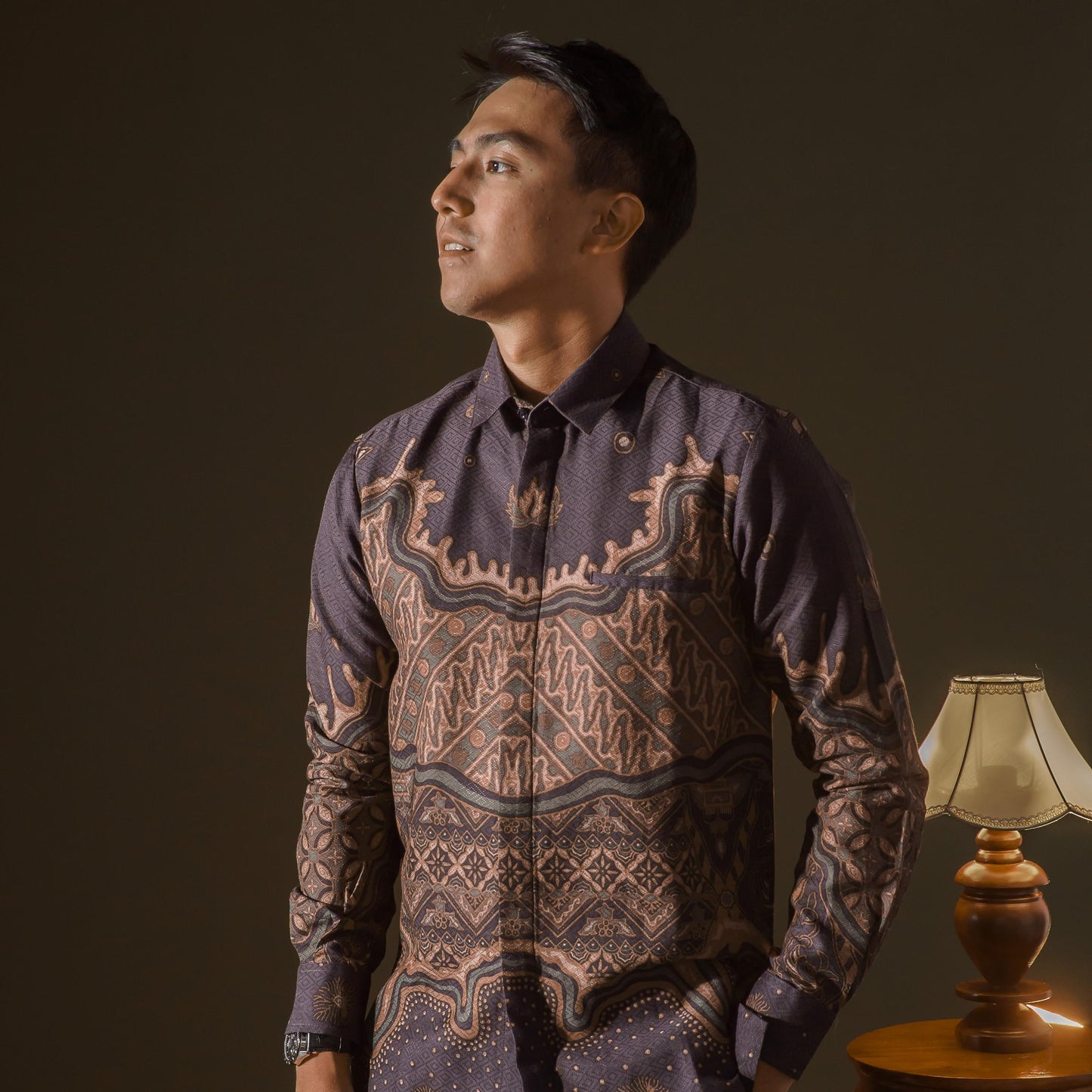 Sindoro - Mandalas Premium Men's Long Sleeve Batik Shirt