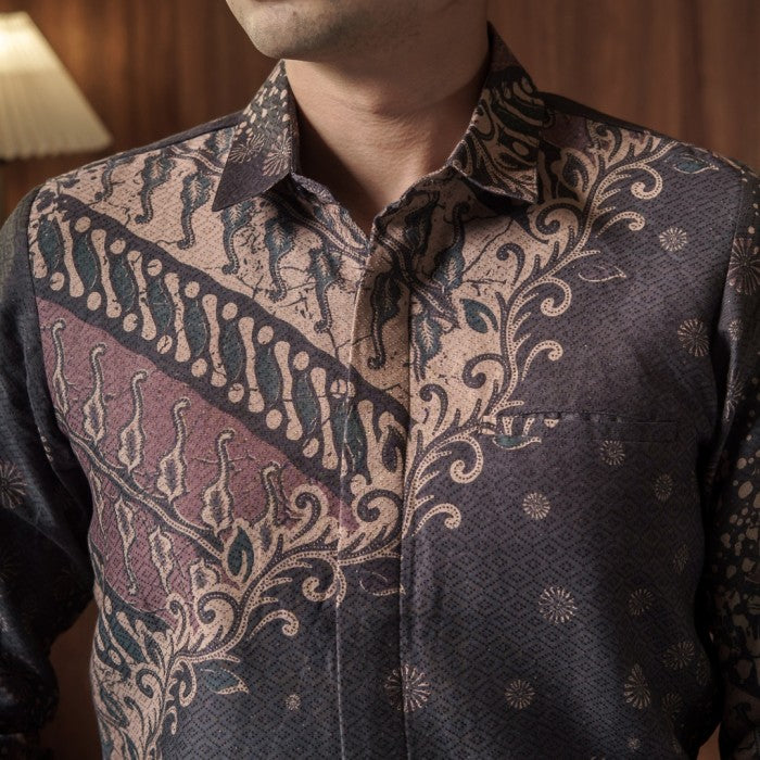 Divel - Mandalas Men's Long Sleeve Batik Shirt