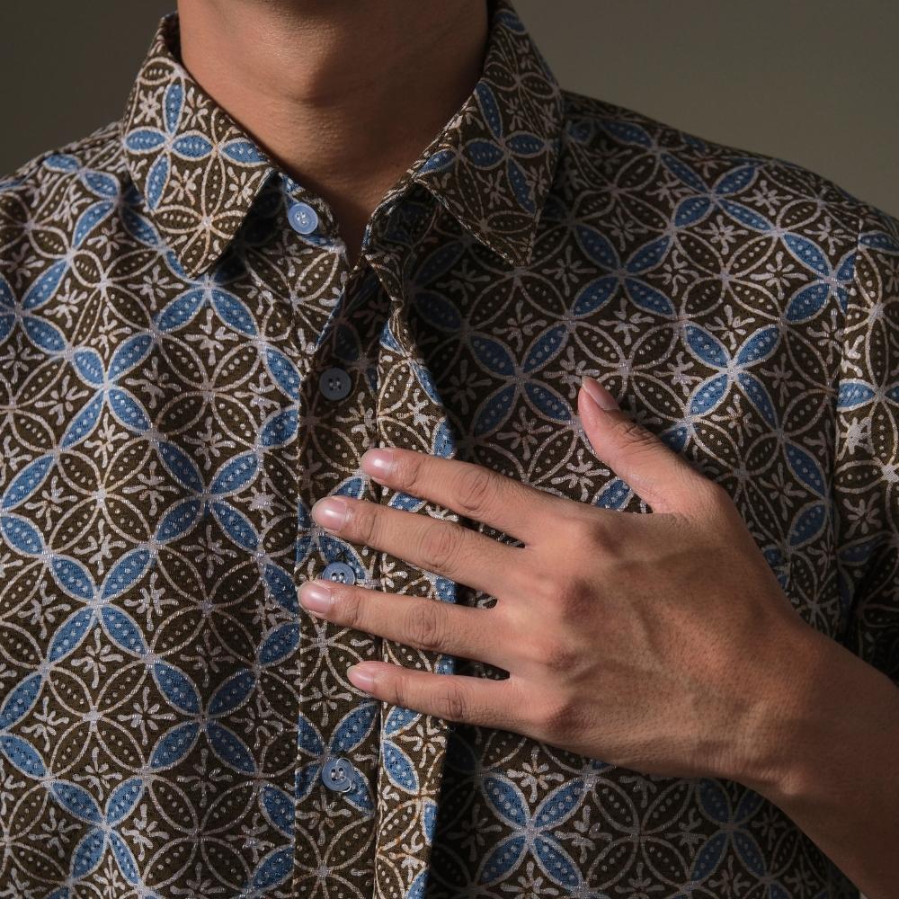 Hejoru - Mandalas Premium Men's Short Sleeve Batik Shirt
