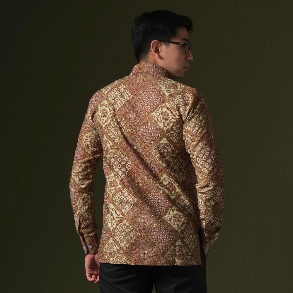 Purnawa - Mandalas Premium Men's Long Sleeve Batik Shirt
