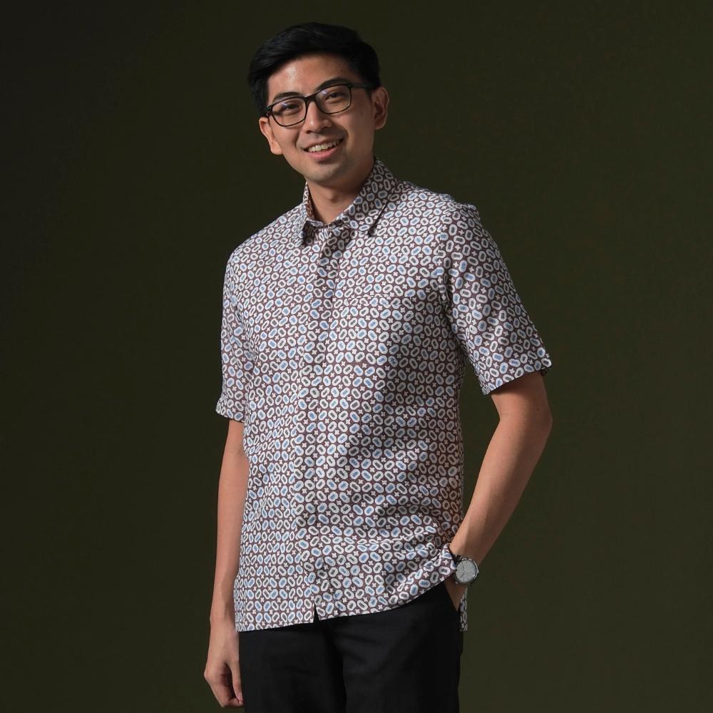 Medha - Mandalas Premium Men's Short Sleeve Batik Shirt