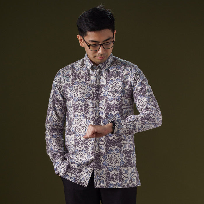 Nirmana - Mandalas Premium Men's Long Sleeve Batik Shirt