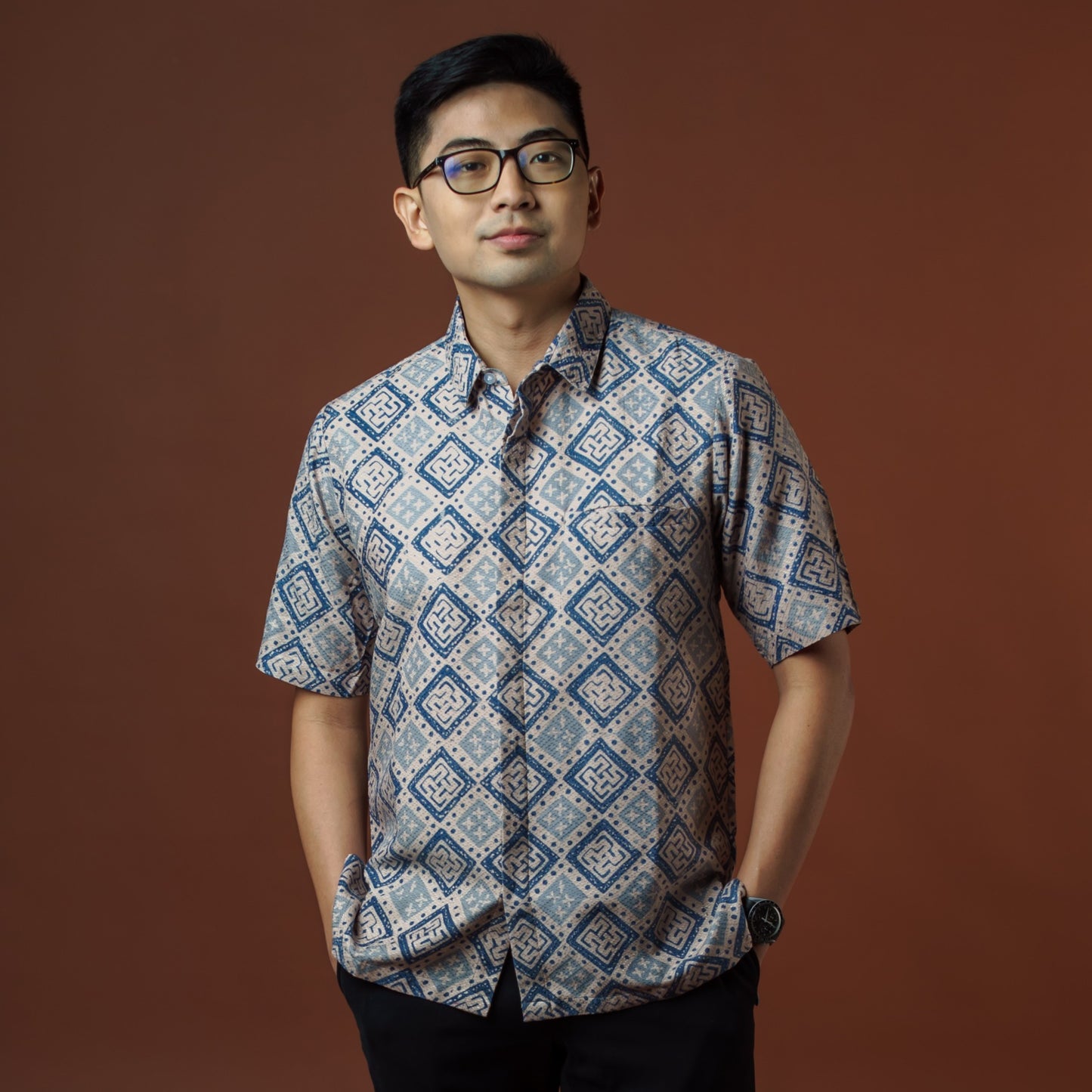 Adahi - Mandalas Premium Men's Short Sleeve Batik Shirt