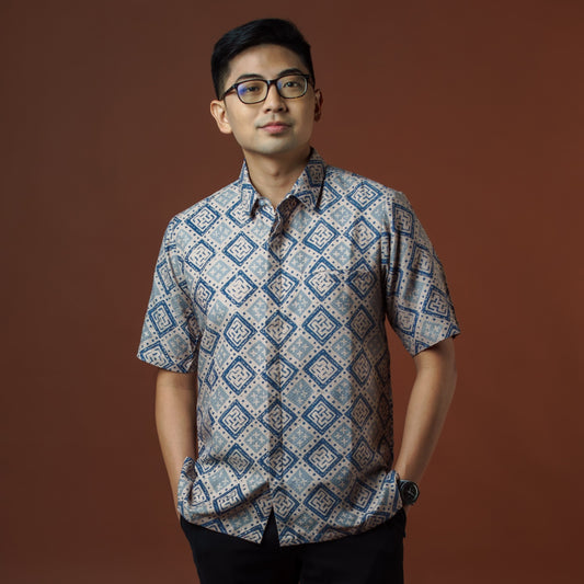 Adahi - Mandalas Premium Men's Short Sleeve Batik Shirt